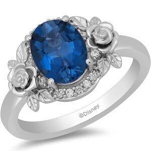 Disney Cinderella Bridal Diamond London Blue Topaz Ring